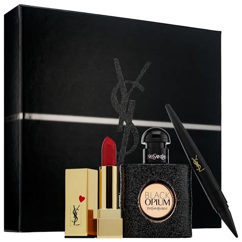 ysl black opium gift set with lipstick|black opium 50ml gift set.